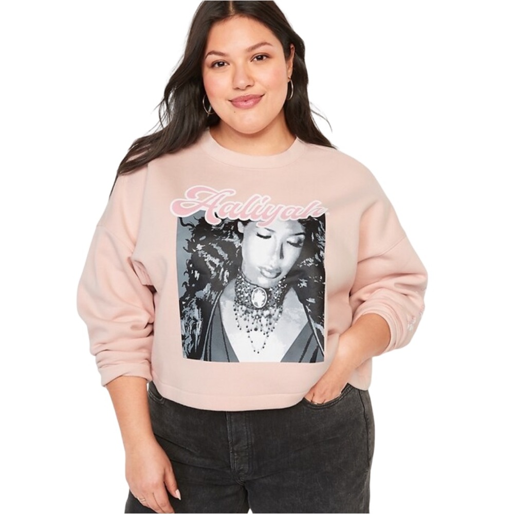 Aaliyah One in a Million Womens XXL Old Navy Oversized Cropped Sweater New